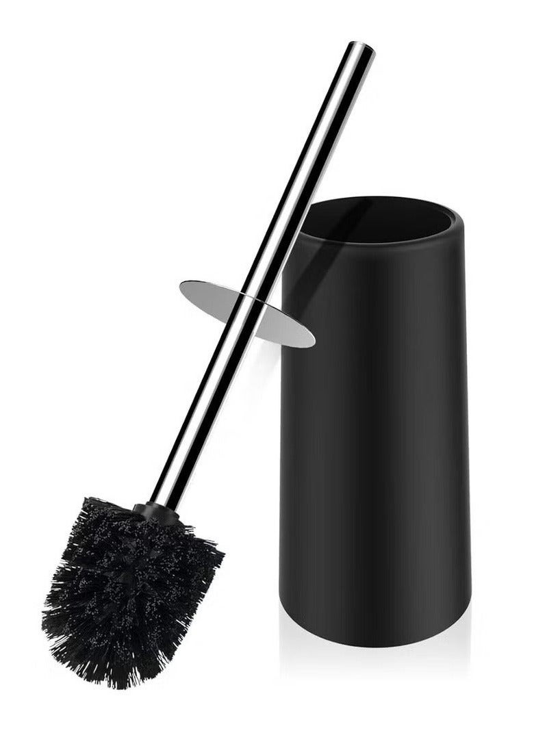 عربست فرشاة وحامل المرحاض، فرشاة حوض المرحاض بمقبض طويل من الفولاذ المقاوم للصدأ 304، فرشاة مرحاض مخفية بشعيرات تنظيف متينة للتنظيف العميق للحمام (أسود) - Image 1